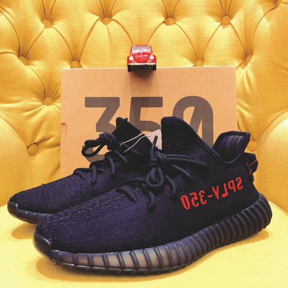 Adidas 350 black red yeezy casual sneakers men